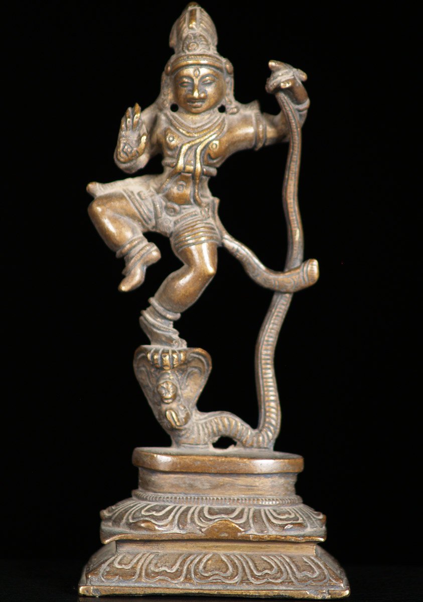 Brass Kalinga Krishna 70 Years Old 7"