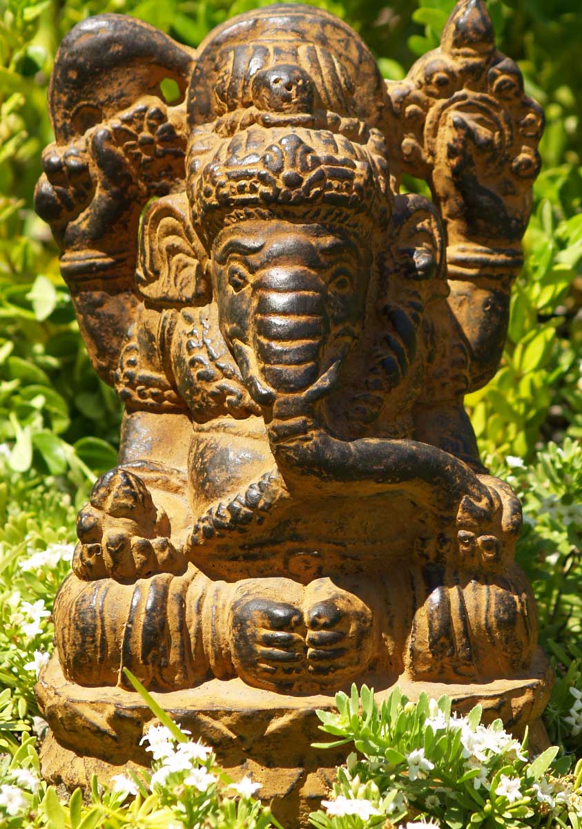 Lava Stone and Resin Garden Ganesha 12" (#67vc14z): Hindu ...