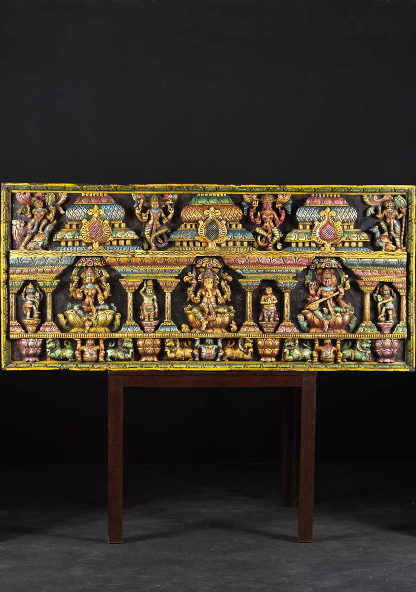 Ganesh Laxmi Sarawati Wall Panel 72"