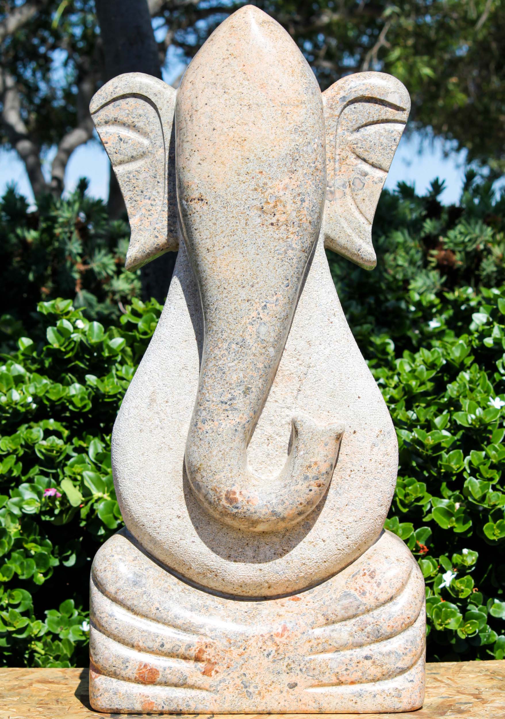 Shiva Gold Granite Modern Abstract Ganesh Statue Perfect in the Garden in any Weather 36"