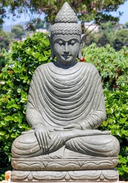 SOLD Stone Meditating Buddha Statue 38