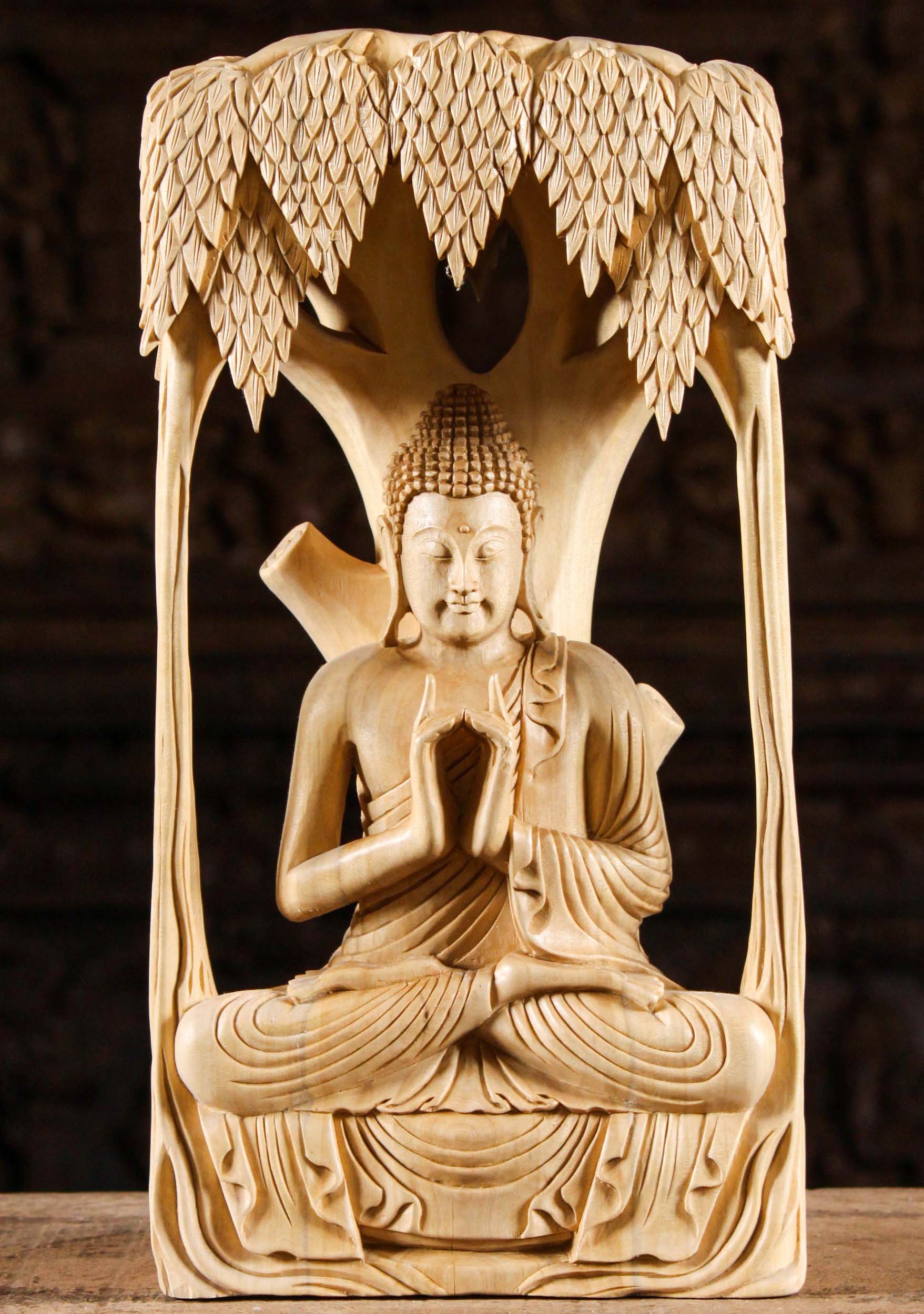 Uttarabodhi Mudra Buddha Under Bodhi Tree 16.5"