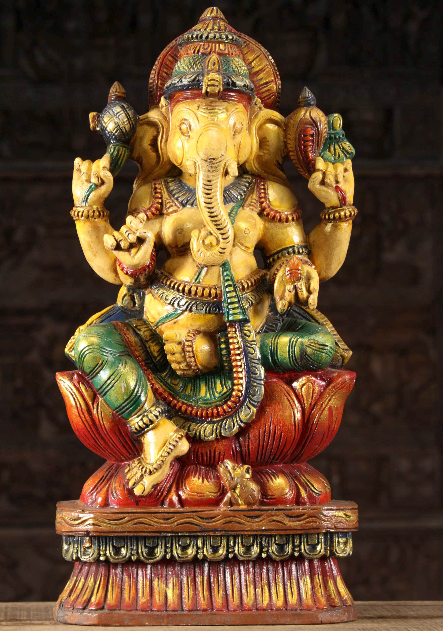 Wood Ganesh "The Remover of Obstacles" 24"