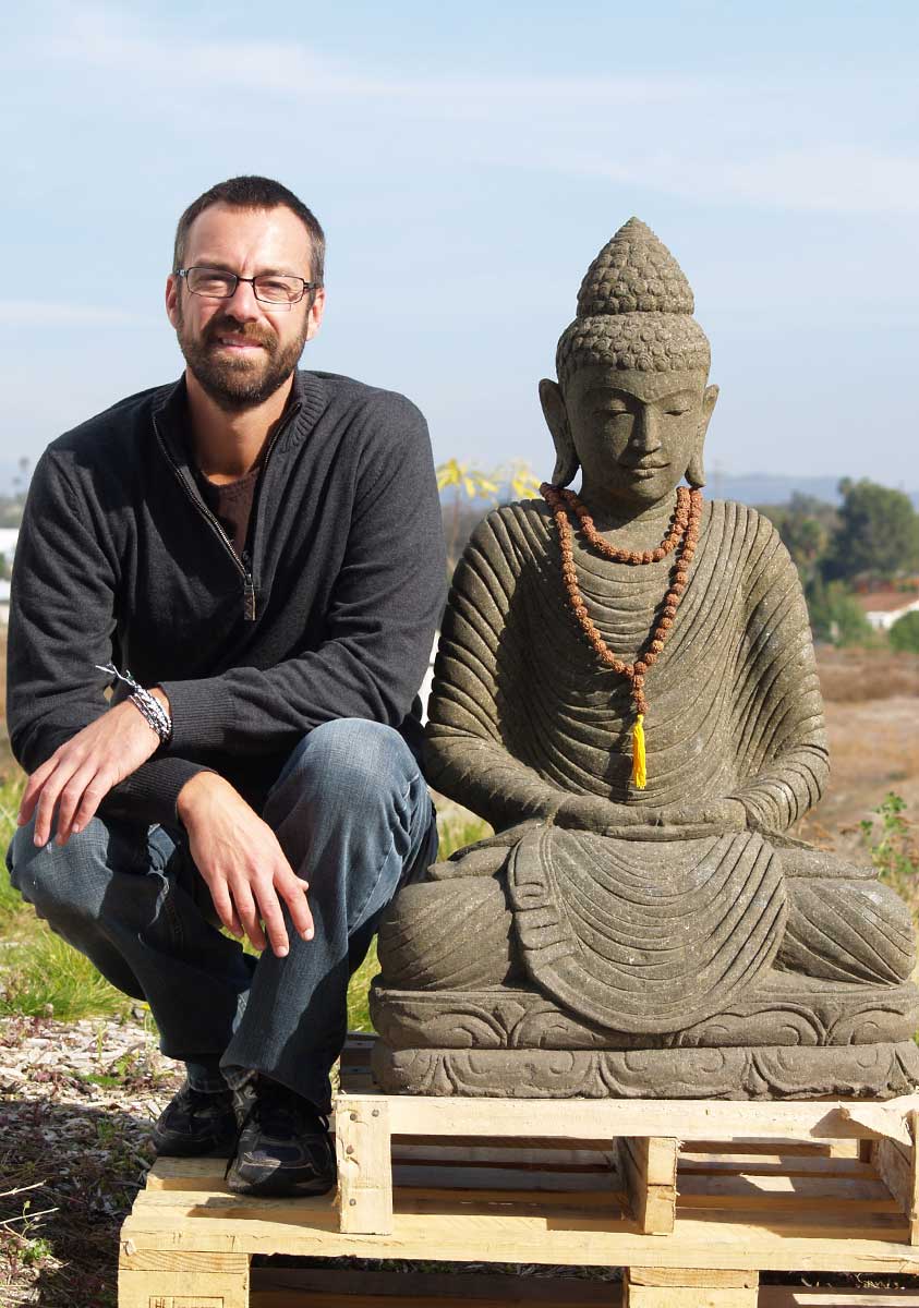 Meditating Stone Buddha 40"