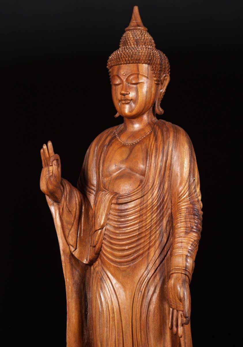 Wood Vitarka Buddha Statue 61"