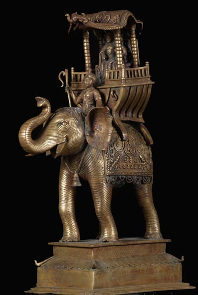 Elephant with King, Queen & Mahout 19"