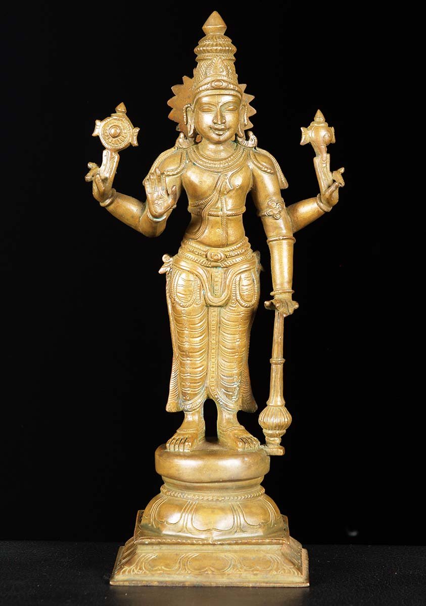 Bronze Vishnu Statue 12.5"