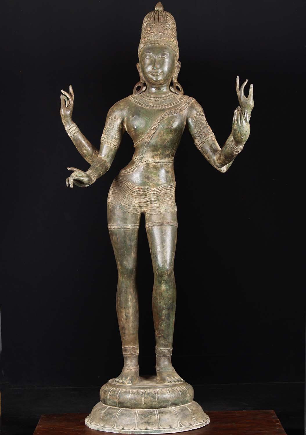 Brass Standing Lord Shiva Statue 70"