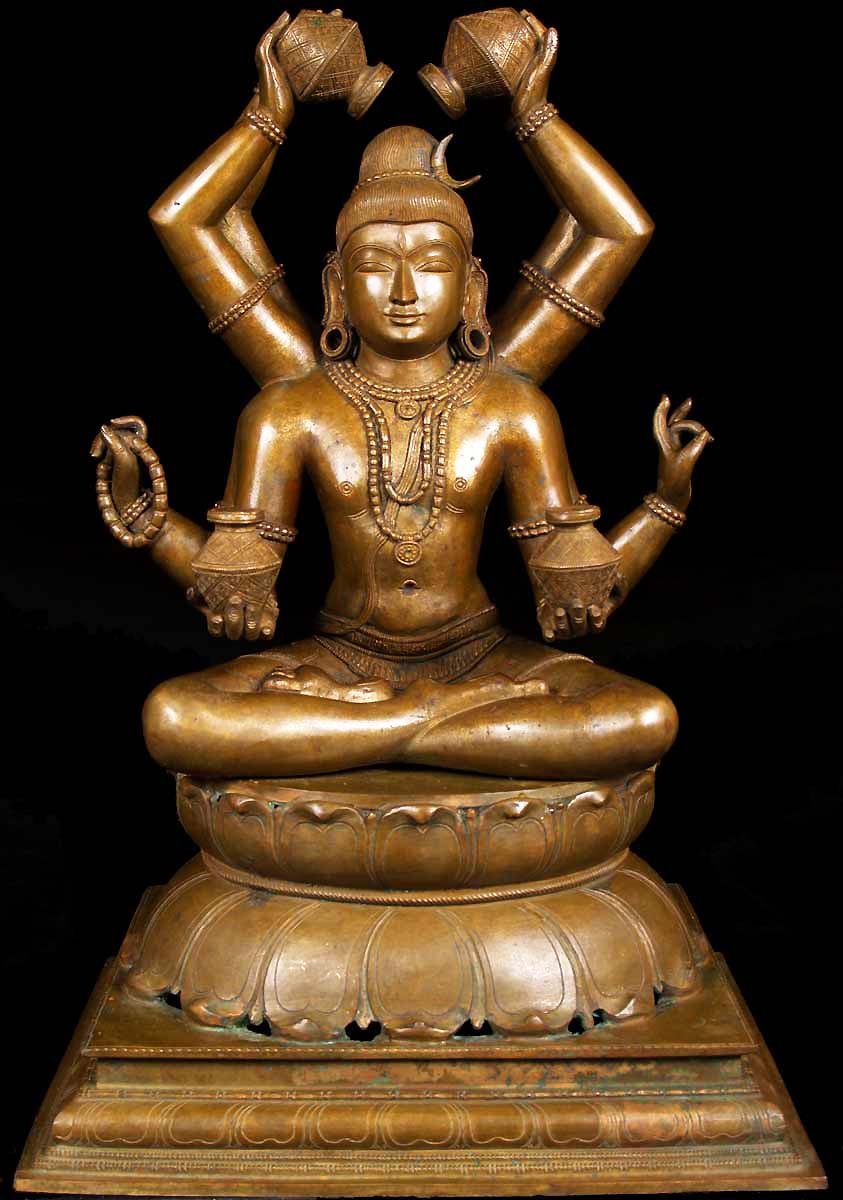 Bronze Mrityunjaya Siva Sculpture 24"