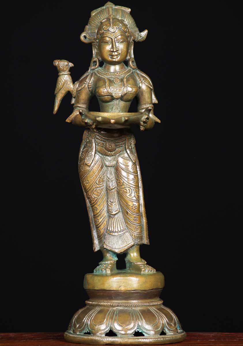 Bronze Deepa Lakshmi Statue 12.5"