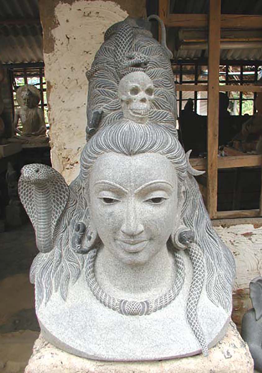 Shiva Bust with Cobras 36"