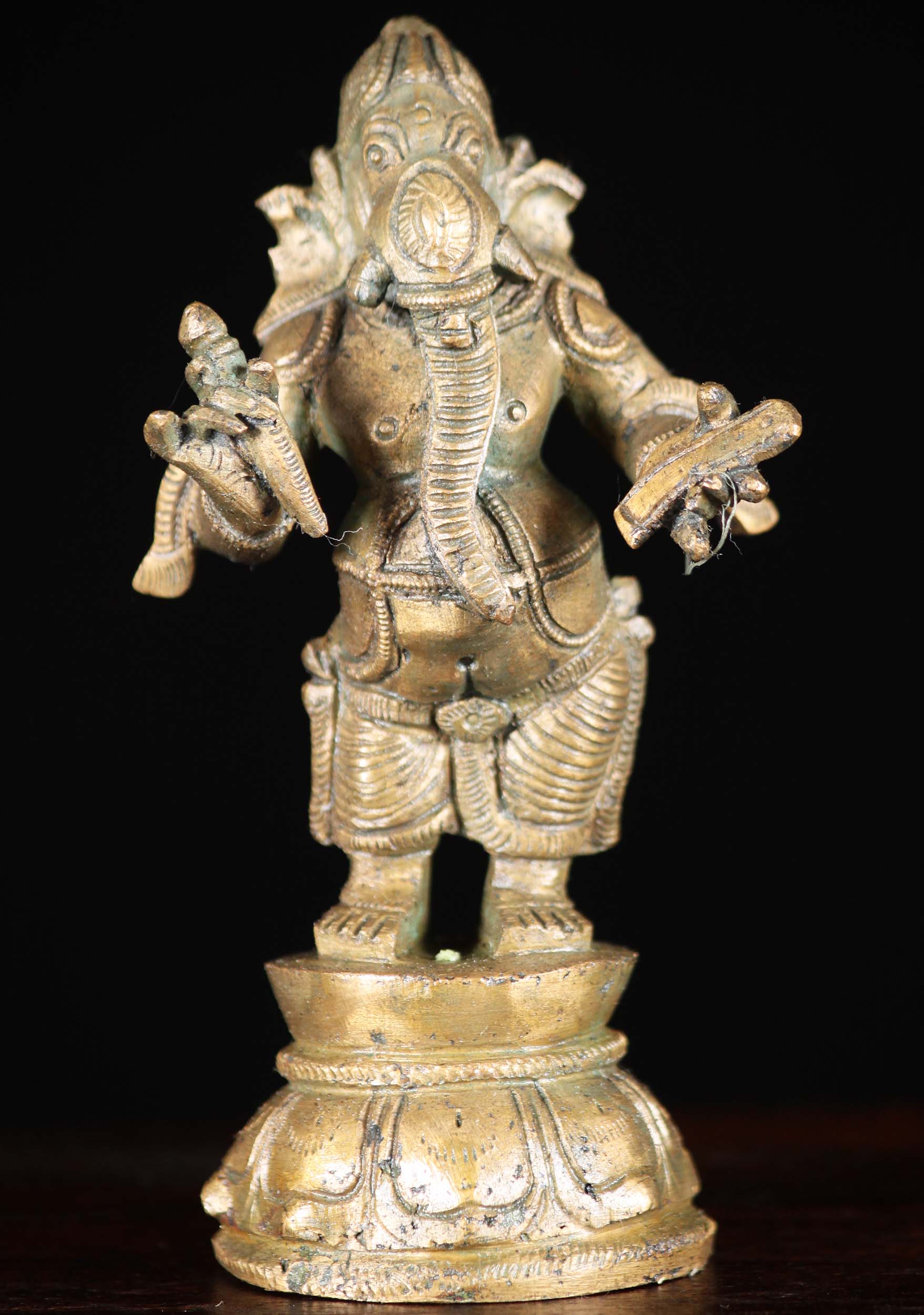 Bronze Ganesh Writing the Mahabharata Statue 5"