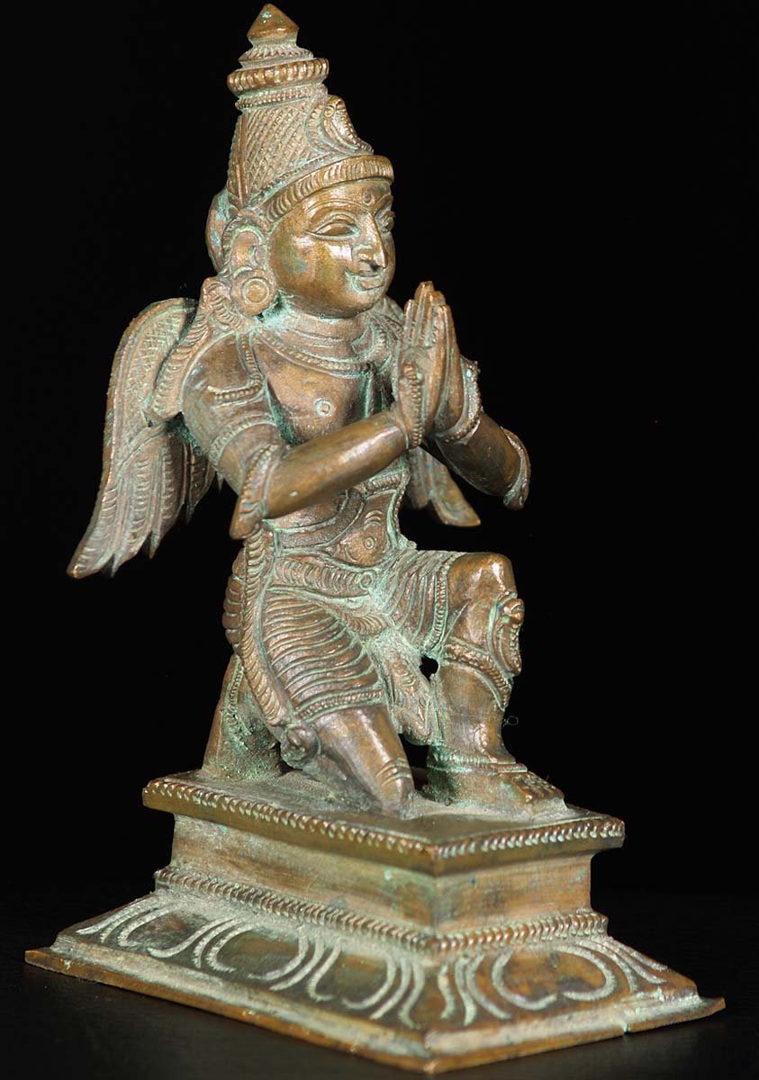 Bronze Kneeling Garuda Statue 6"