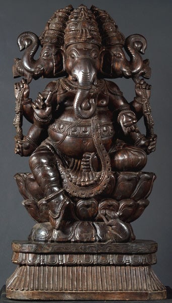 3 Headed Ganesh with 6 Arms 50"