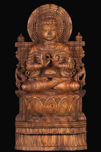 Dharmachakra Buddha Statue Makaras 24"