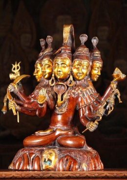 Large Indian Brass Hindu Goddess Kali Statue Standing on Her Husband, Shiva  with 10 Arms 43