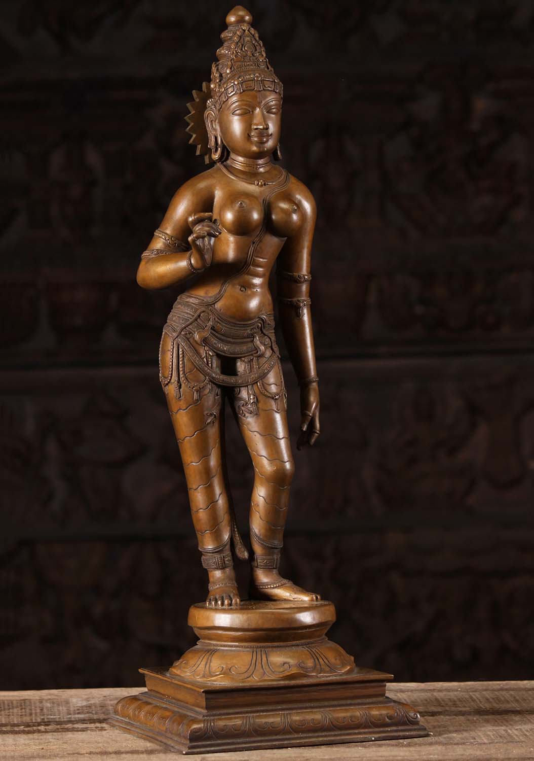 Sold Bronze Standing Parvati Statue As Shivakami 24 118bc14 Hindu Gods And Buddha Statues