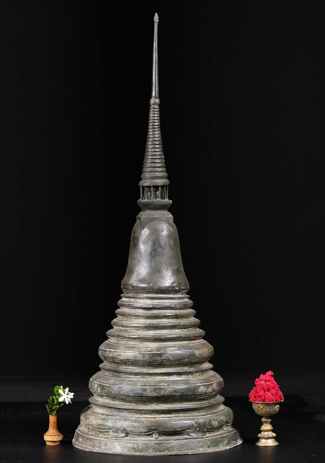 Thai Brass Buddhist Stupa 43"