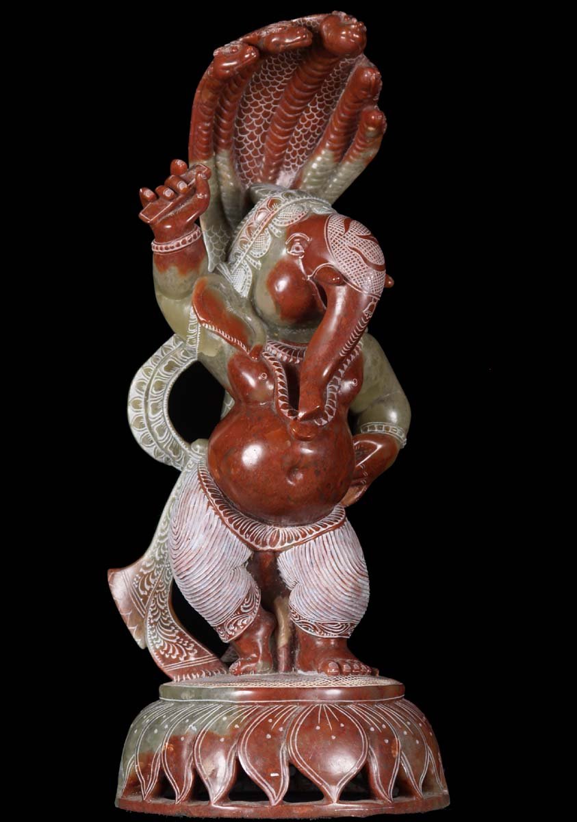 Ganesh Holding the Vedas with Brillant Lime Green 16"