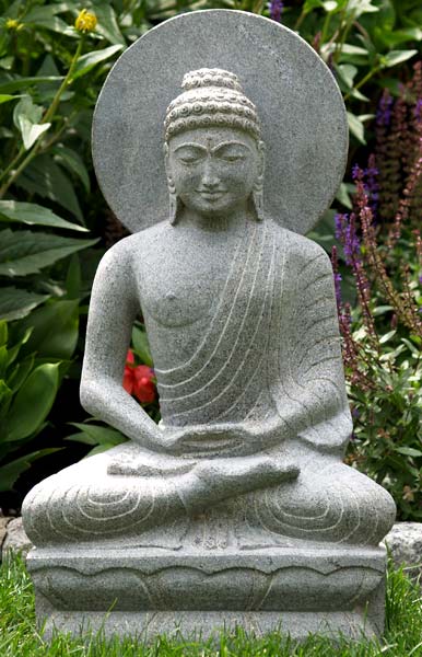 SOLD Buddha Statue with Halo on Lotus 26