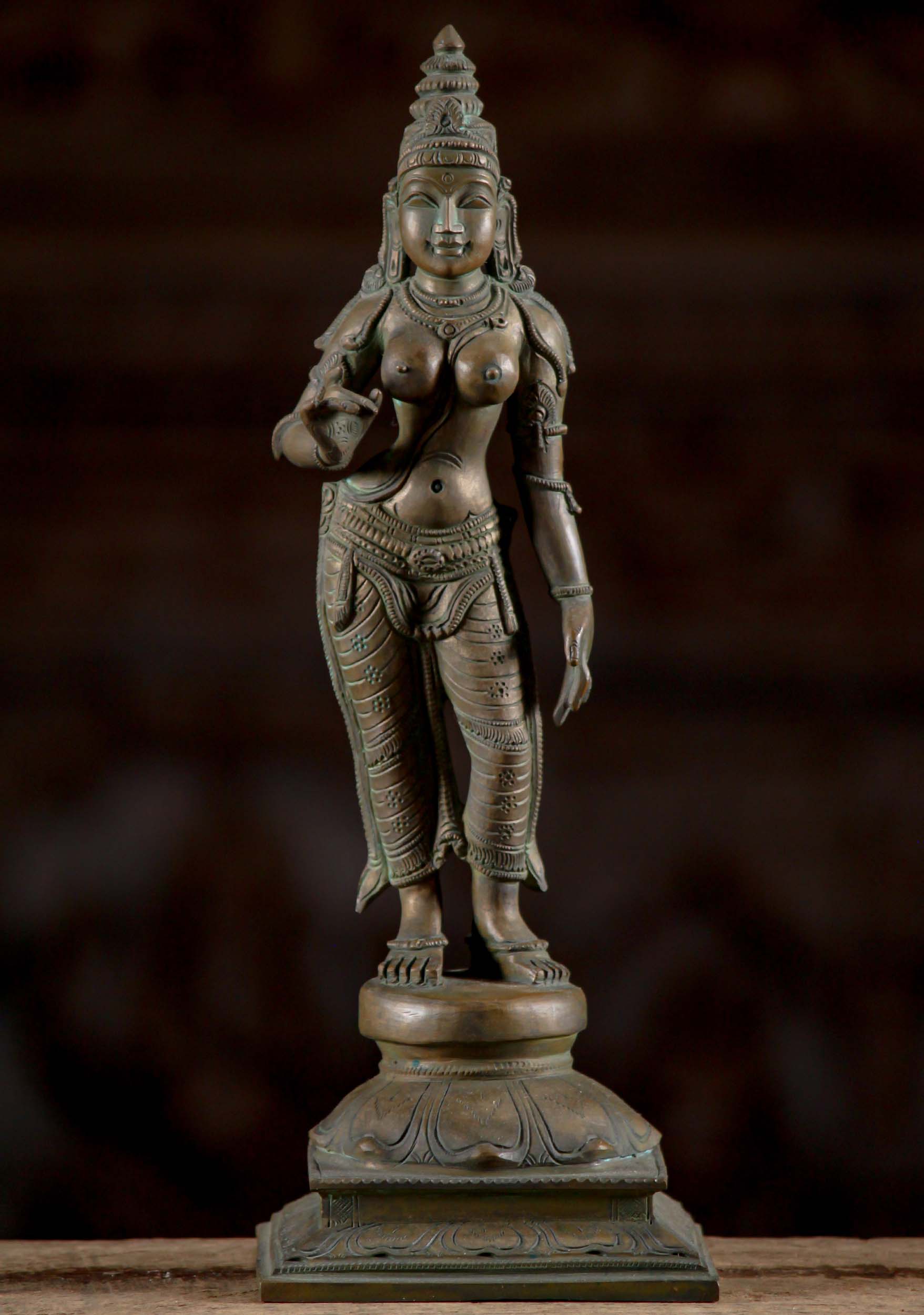 Bronze Parvati as Shivakami Statue 13"