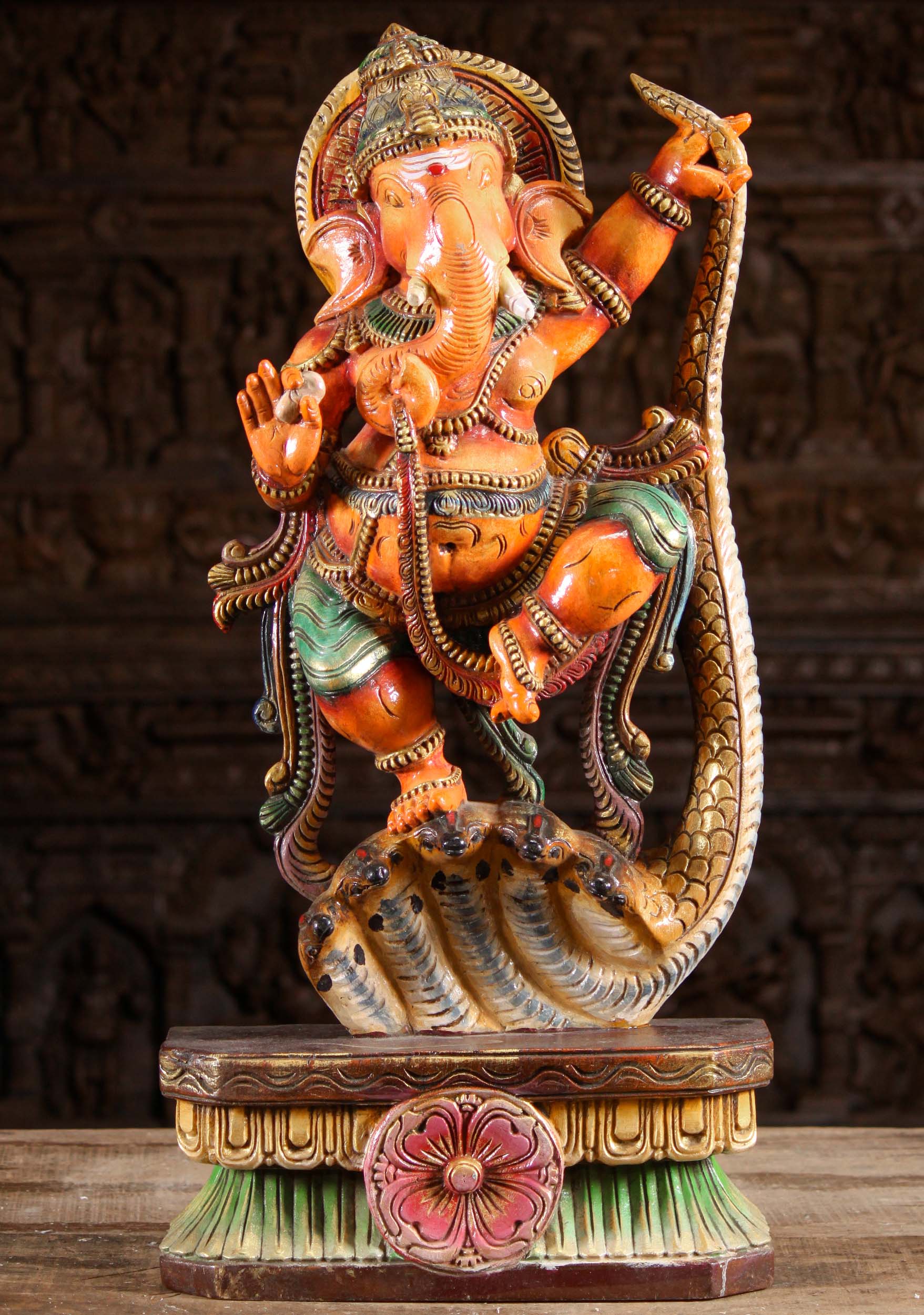 Kapasi Handicrafts Fiber Ganesha Resting Idol L4