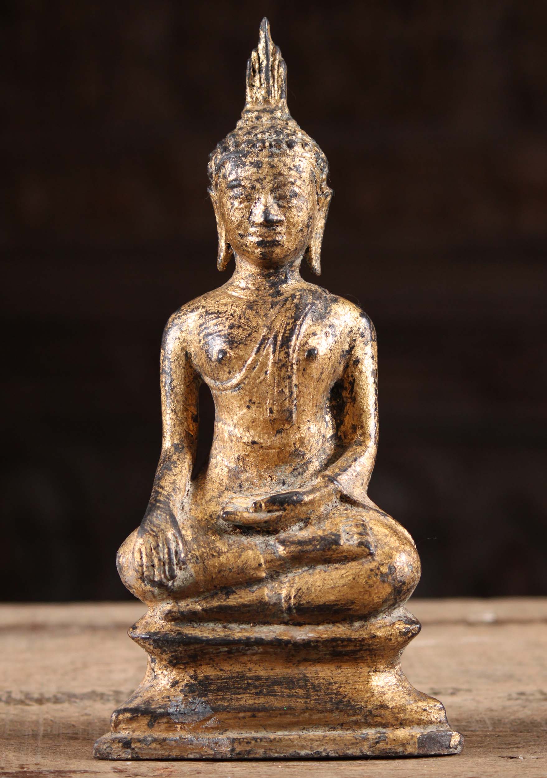 Small Gold Leaf Thai Buddha Figure 11"