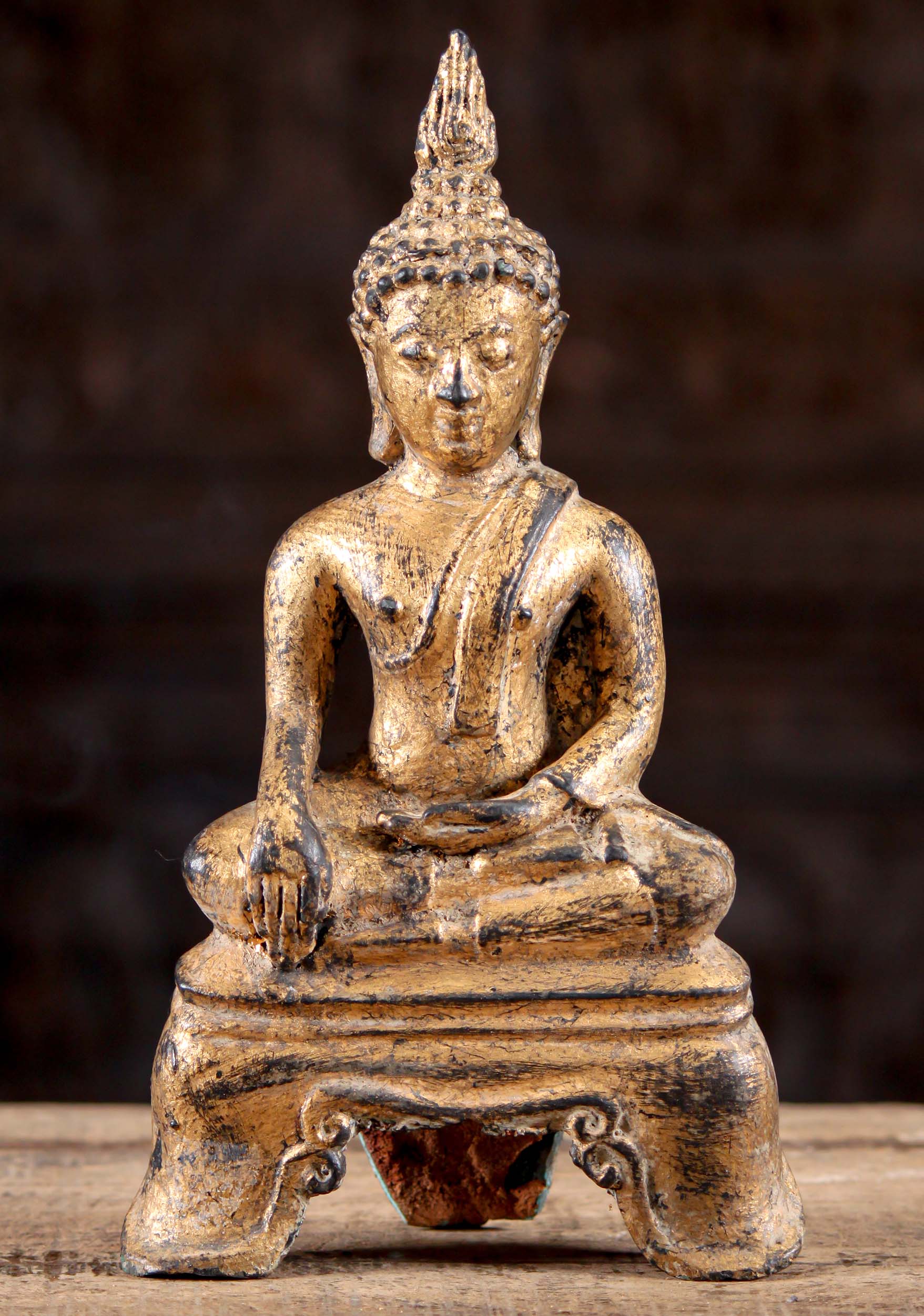 Small Gold Leaf Thai Buddha Sculpture 12"