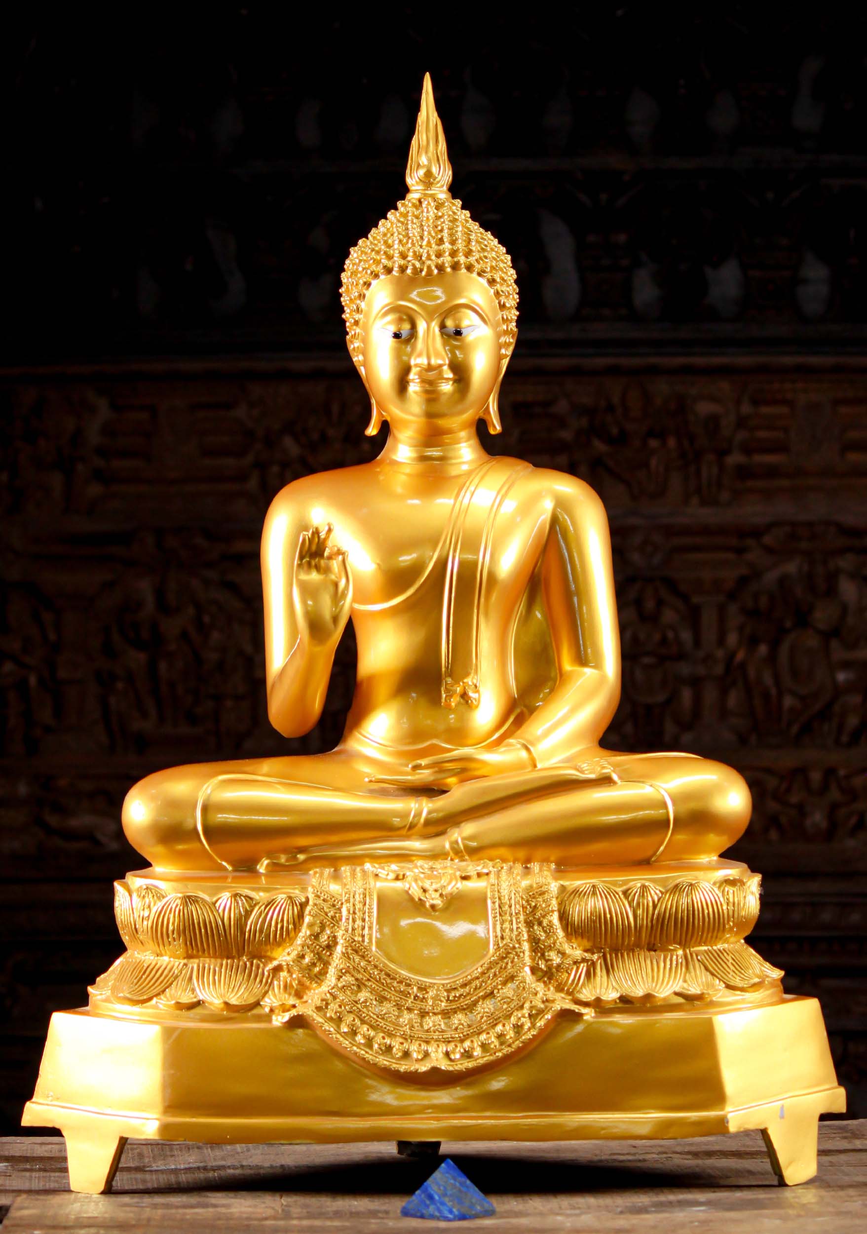 SOLD Thai Golden Vitarka Mudra Buddha Statue 39