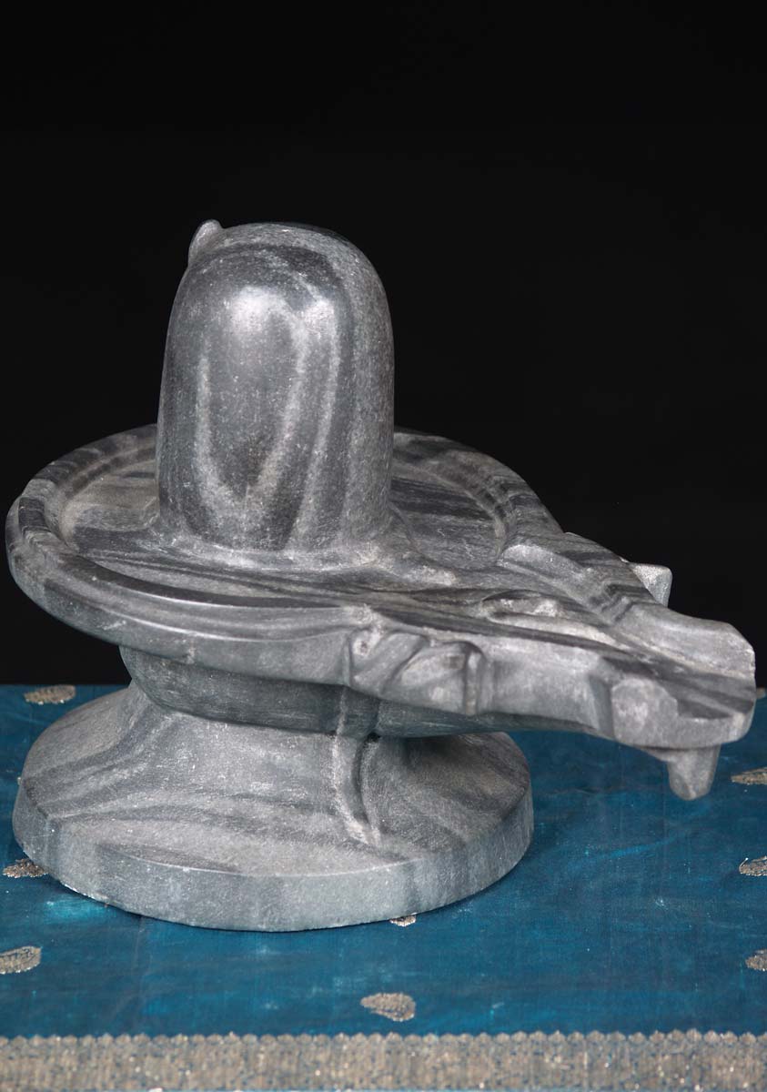 Black Marble Shiva Lingam 12"