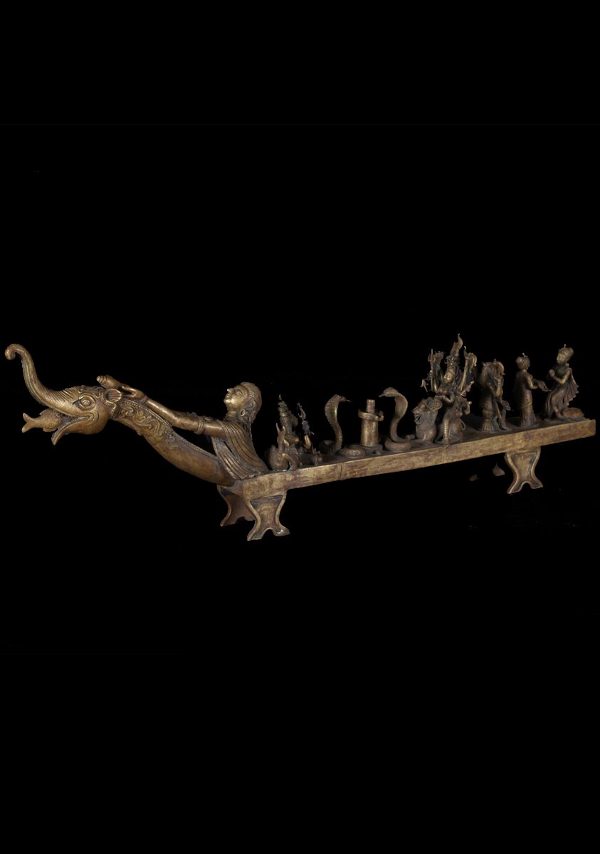 Boat with Hindu Gods Pala Museum Piece 37"