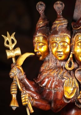 Brass Muscular Hindu God Hanuman Standing Tall in Athletic Pose