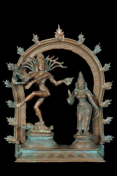 Nataraja & Shivakami Bronze set with Arch 12"