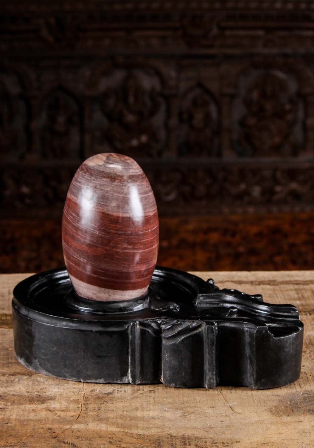 Narmada Shiva Lingam & Yoni Sculpture 12"