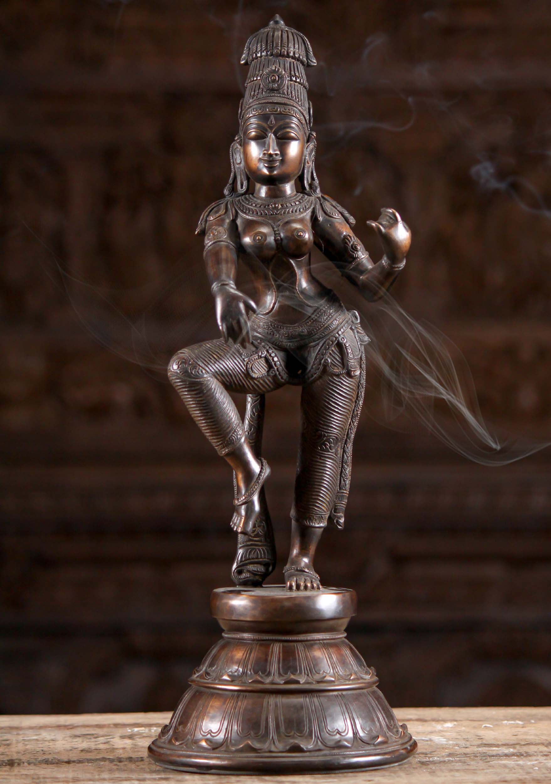Sold Beautiful Bronze Dancing Hindu Goddess Parvati Statue Perfect For Home Altar 18 132b32a
