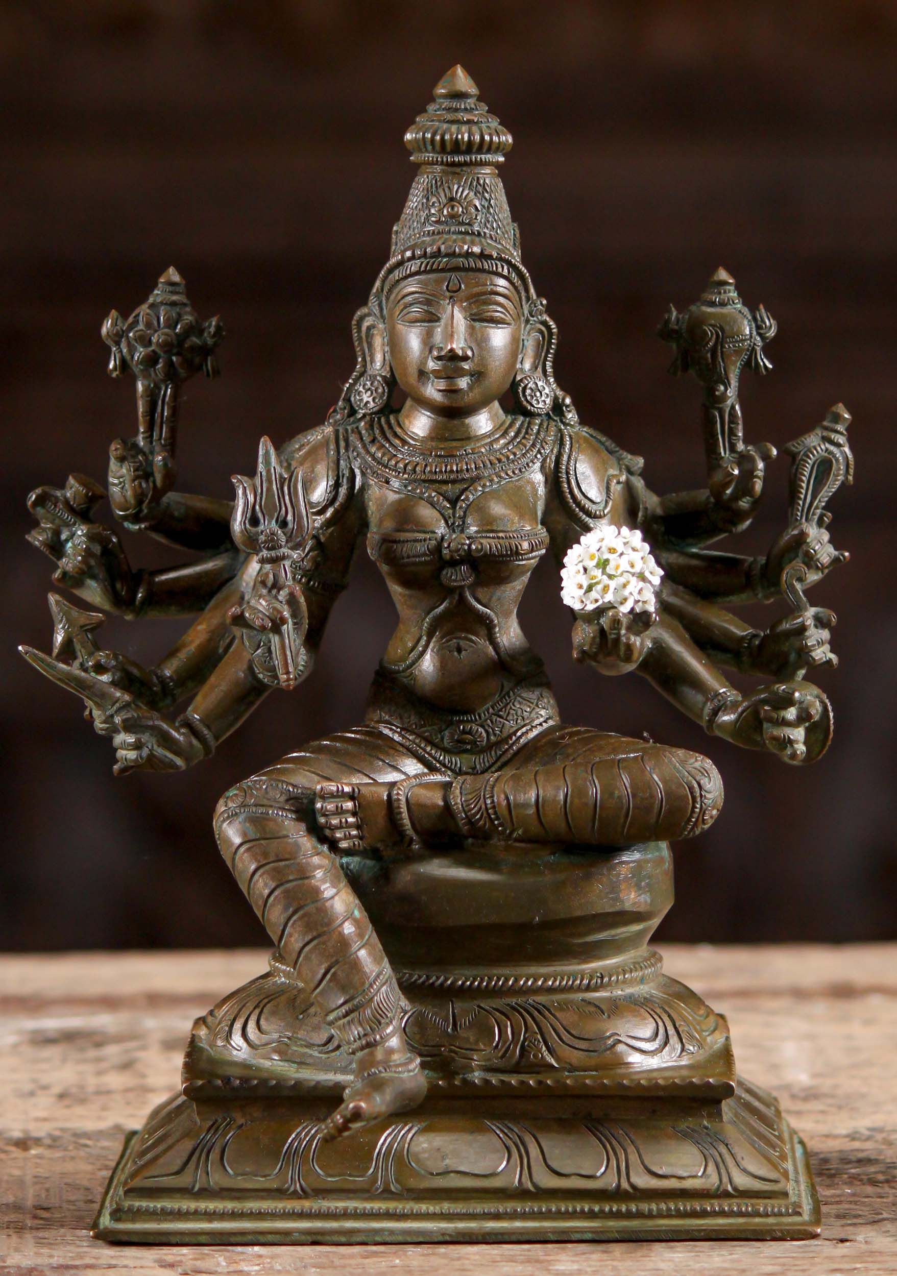 Hindu Goddess Vadi Udai Amman Murti, Shakti Who Blesses Her Followers with Wisdom 10"