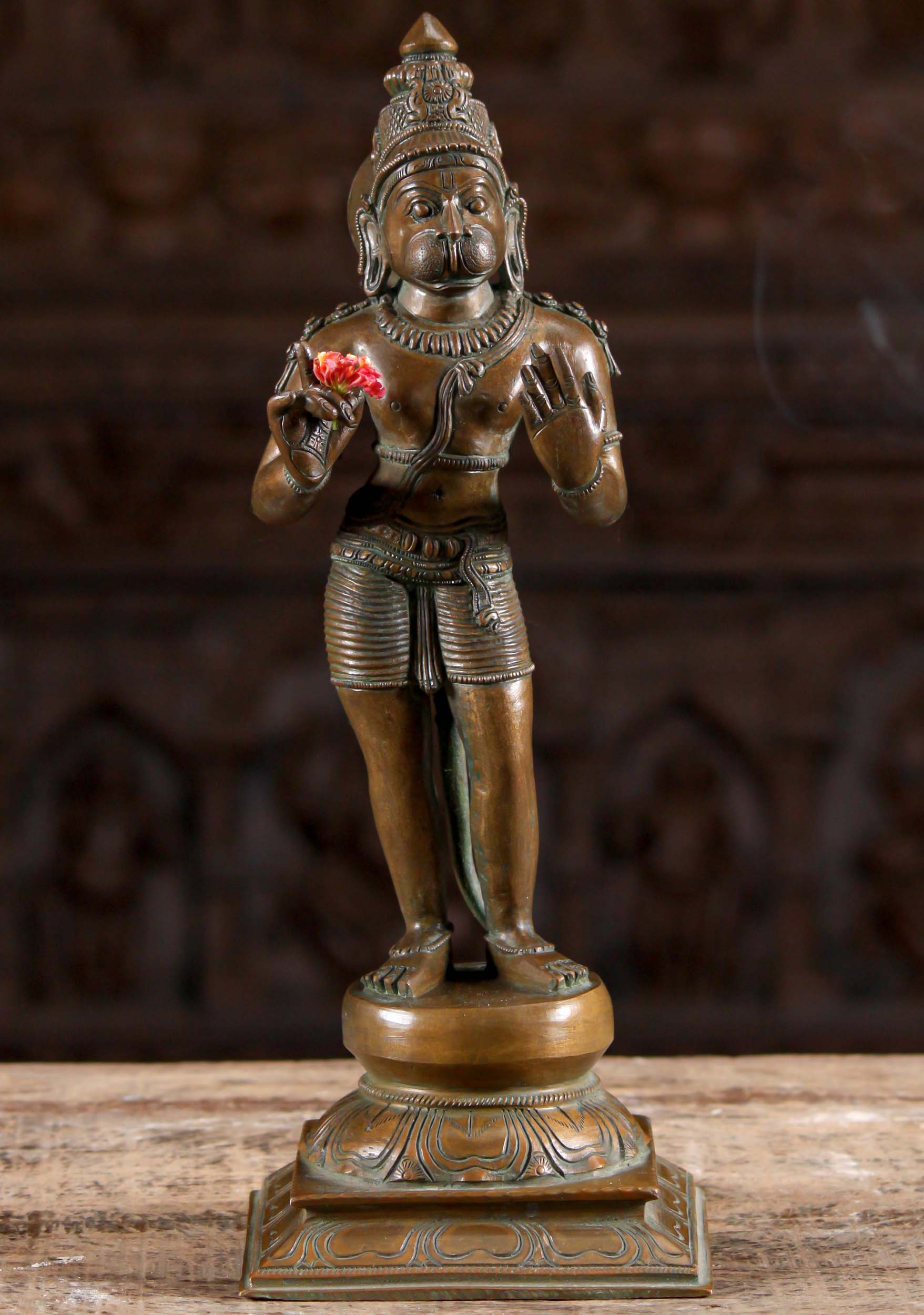 Bronze Standing Hanuman Statue 15"