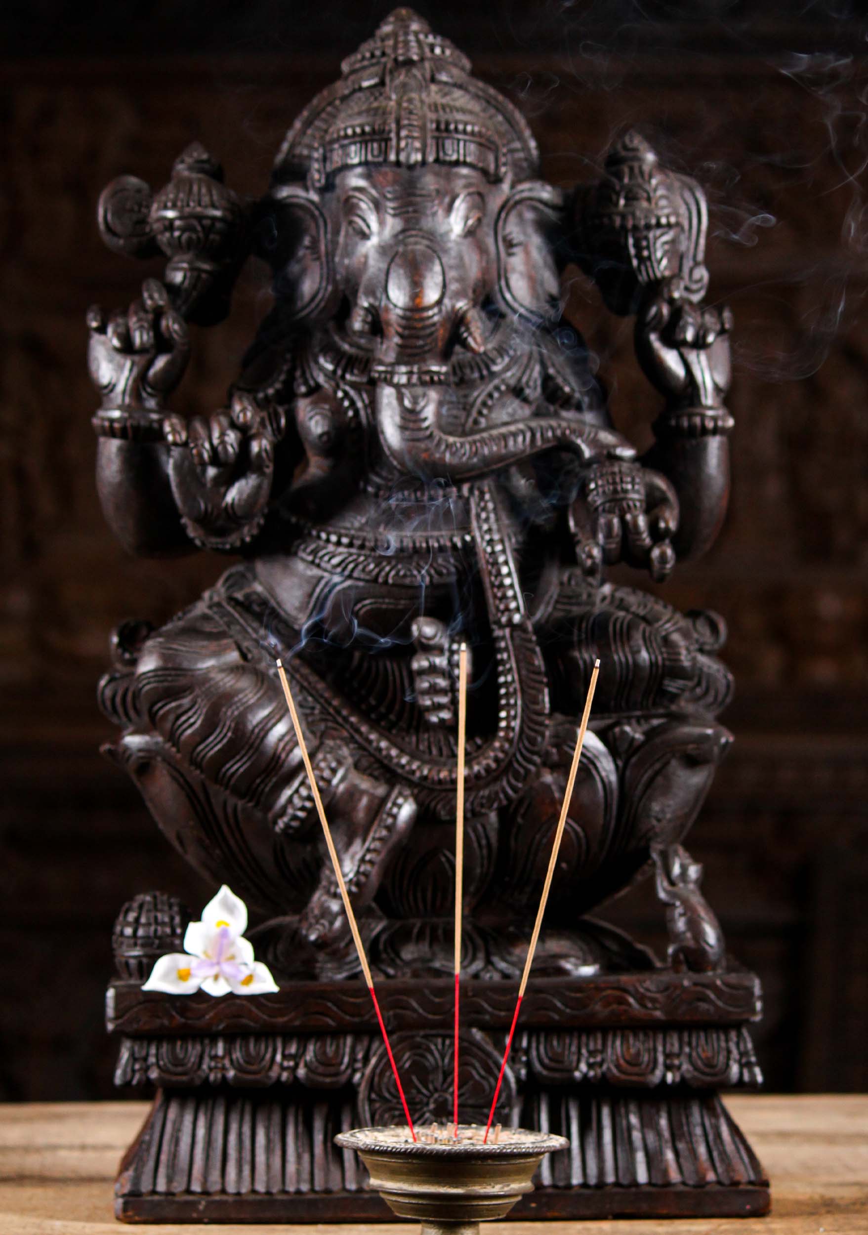 Seated Ganesh Sculpture 24"