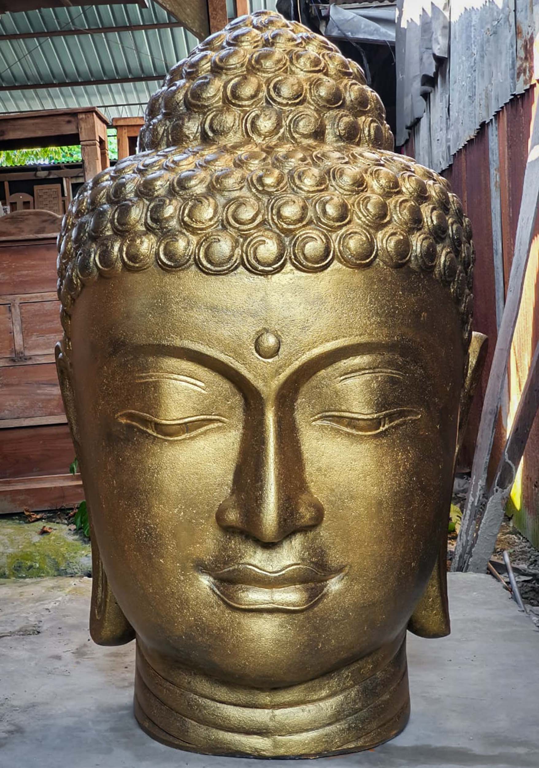 PREORDER Large Golden Buddha Head Statue 50