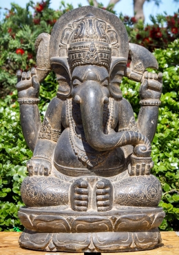 Brass Ganesh Large Seated Statue 32