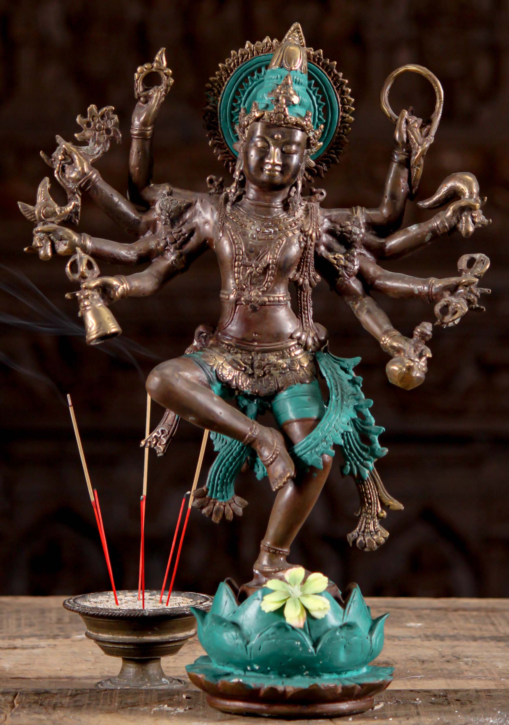 Large Dancing Krishna Statue on Lotus Base 18"