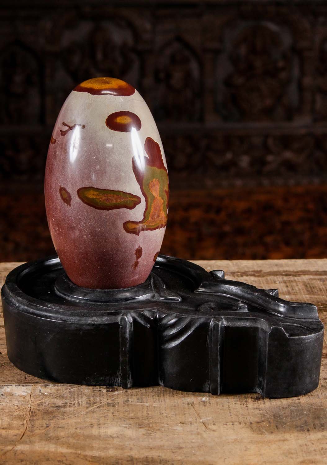 Narmada Shiva Lingam & Yoni Sculpture 15.5"