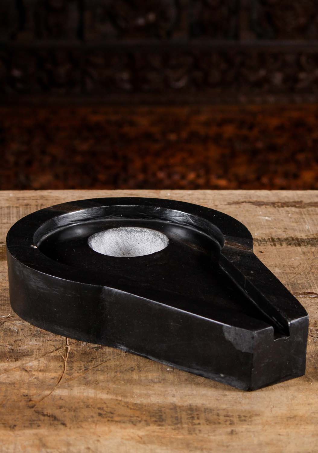 Black Marble Yoni for Separate Lingam 10"