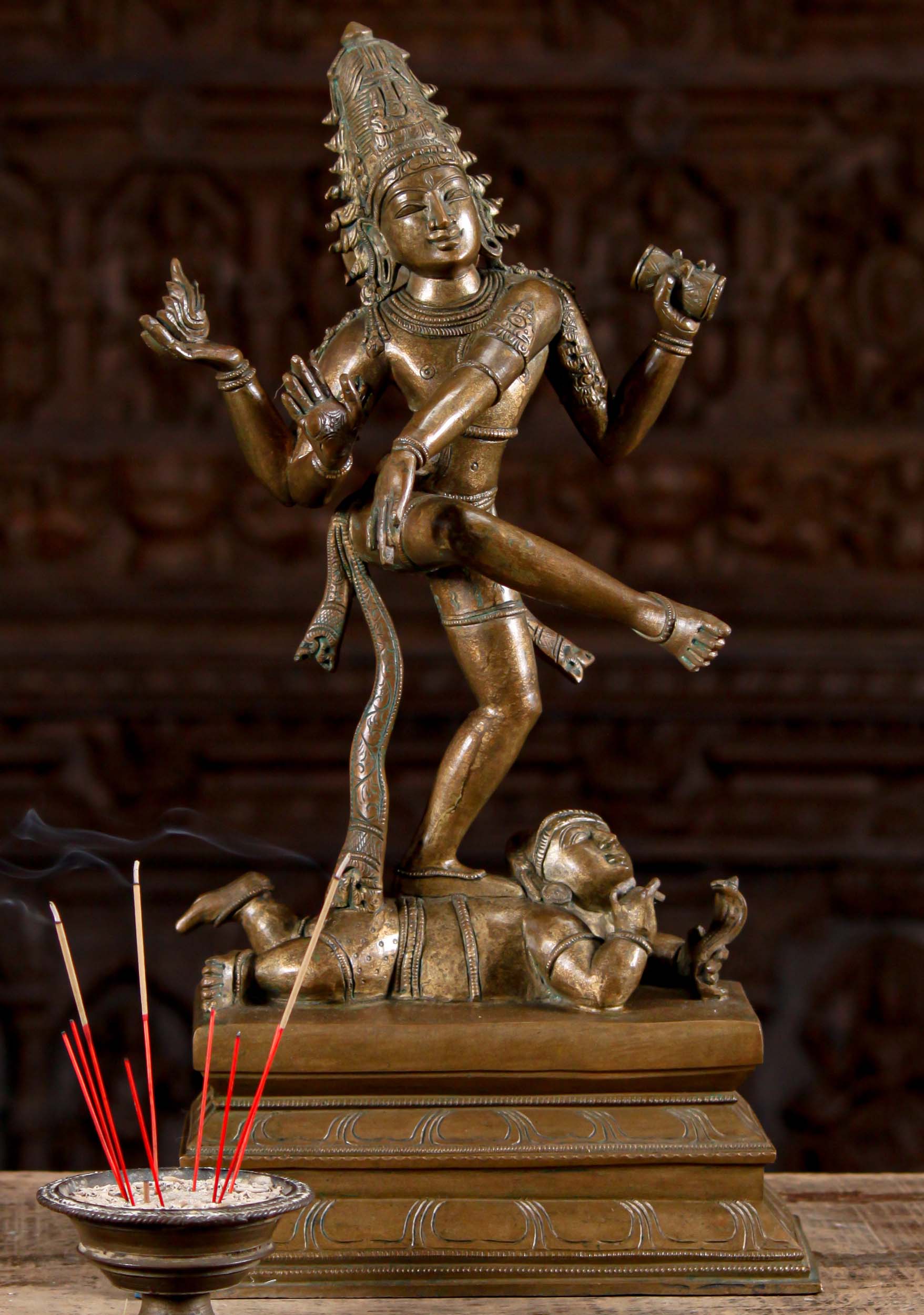 SOLD Unique Bronze Dancing Shiva as Nataraja Statue with Opposite Foot  Raised Dancing on Dwarf 21