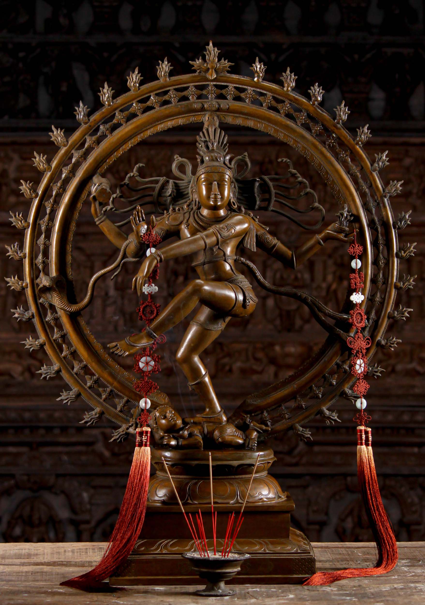 One of a Kind Bronze Dancing Shiva as the Lord of Destruction and Renewal, Nataraja Sculpture 3