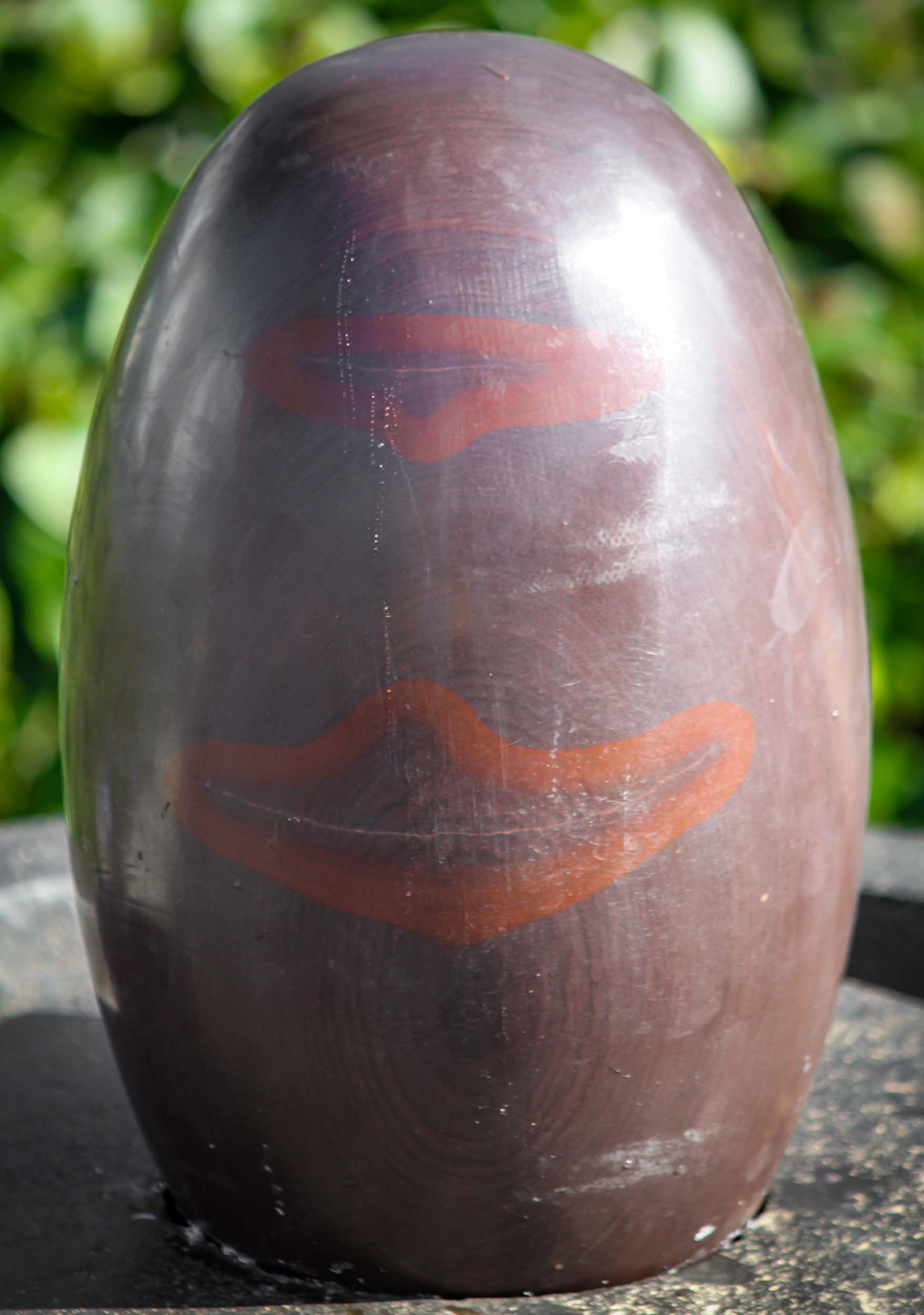 Deep Red Colored Natural Narmada Shiva Lingam Representing Shiva as a Pillar of Fire 11"