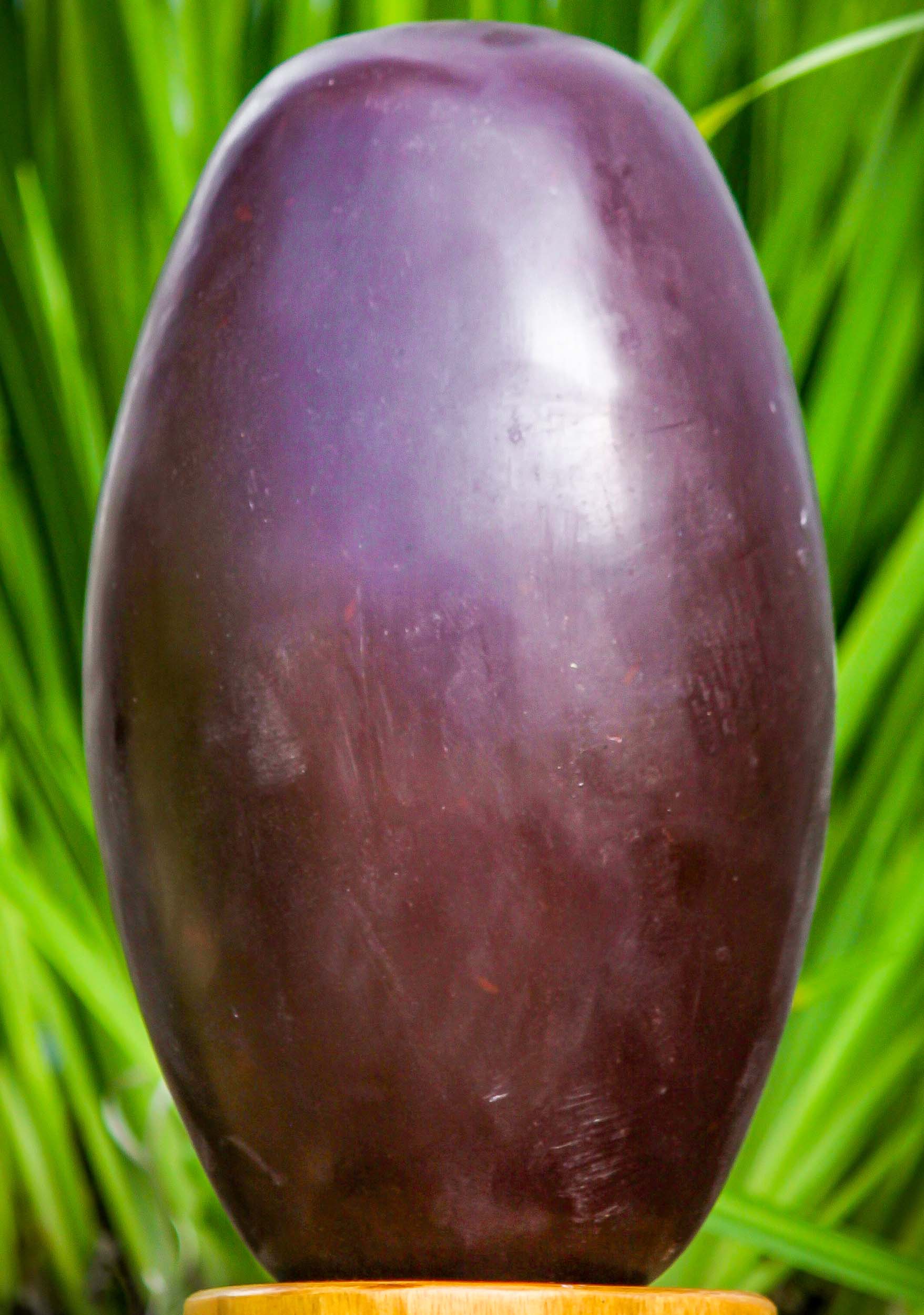 Deep Red Natural Narmada Shiva Lingam Stone Representing Shiva as a Pillar of Fire 11"