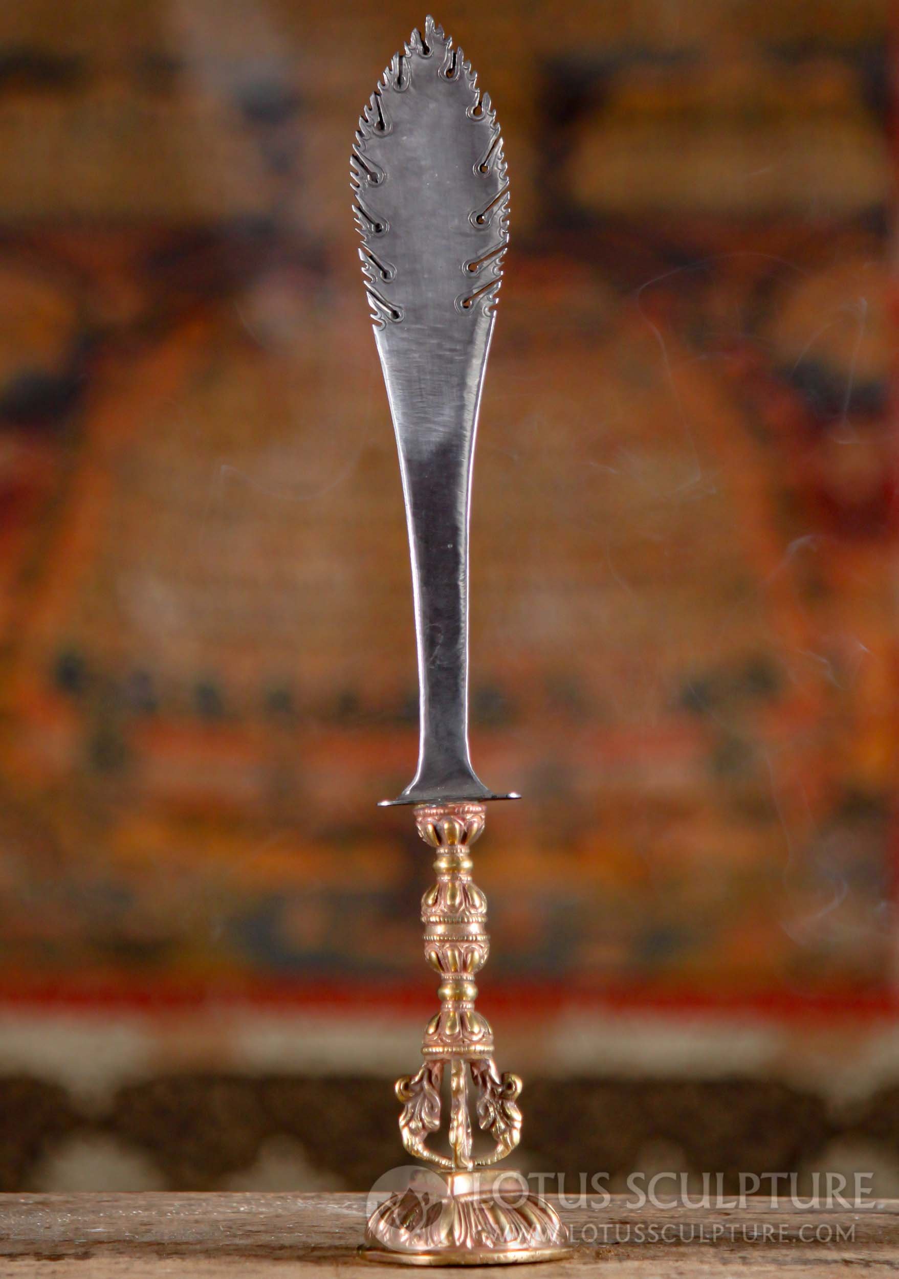 Manjushri's Flaming Sword of Wisdom with Dorje Hilt Used to Cut Through Ignorance 15"