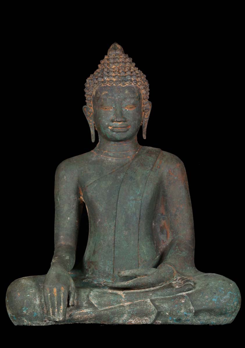 Seated Earth Touching Sri Lankan Buddha Statue 24"