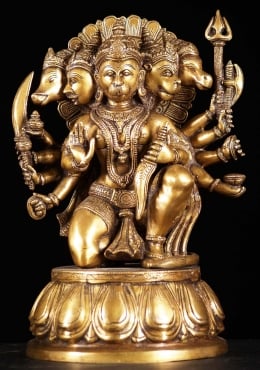 Brass Muscular Hindu God Hanuman Standing Tall in Athletic Pose Holding His  Large Club 23 (#110bs129z): Hindu Gods & Buddha Statues